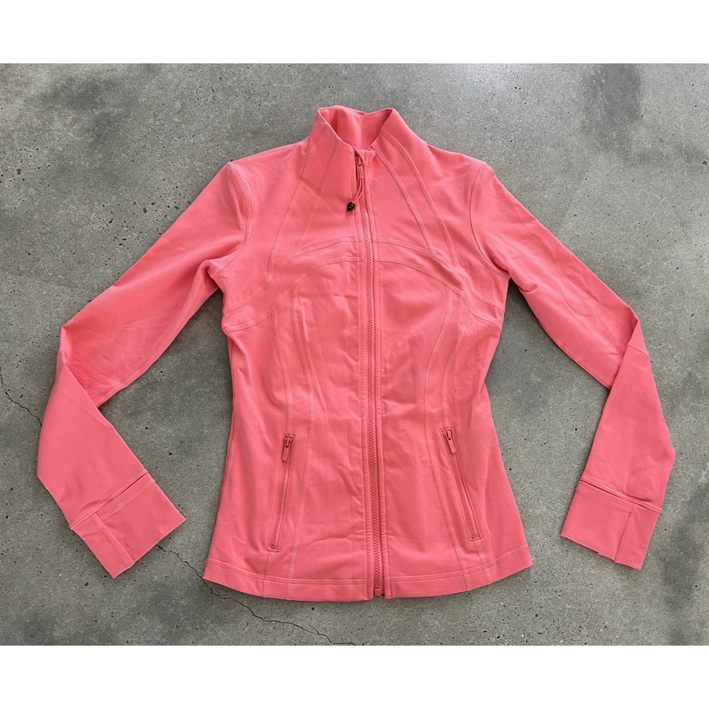 Lululemon Women's Define Jacket Size 6 Coral Full Zip Track Athletic Yoga W4AWKS